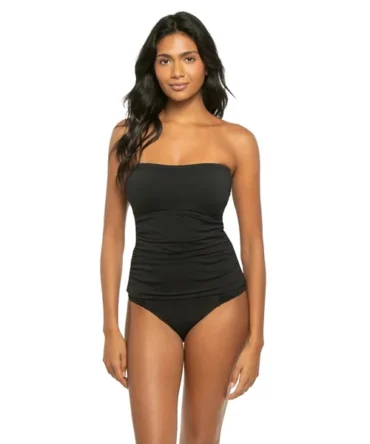 Shirred Bandeau Tankini Top