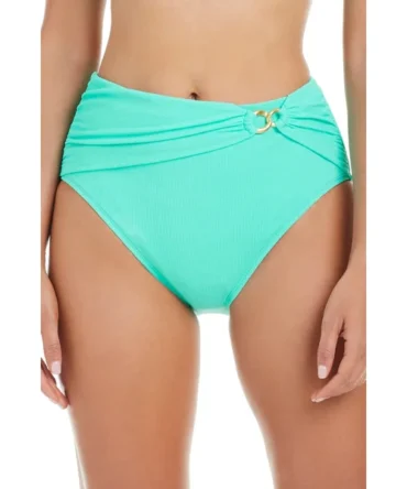 Shirred High Waist Bikini Bottom