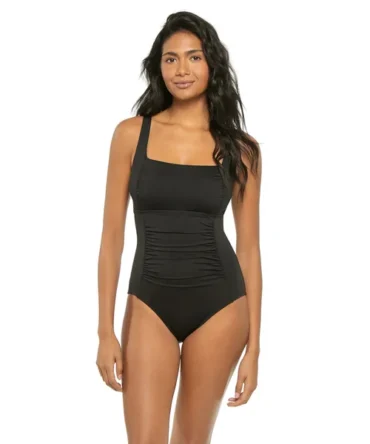 Shirred One Piece Swimsuit