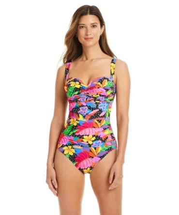 Shirred Underwire One Piece Swimsuit
