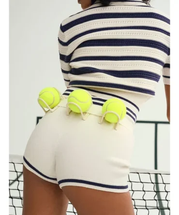 Simona Pointelle Striped Shorts