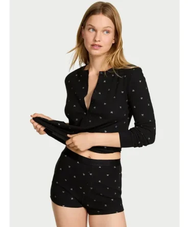 Soft Thermal Henley Short Pajama Set