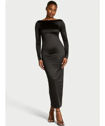 SoSleek™ Long-Sleeve Low-Back Maxi Dress