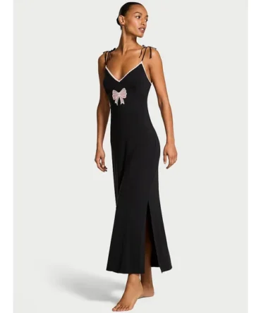 SoSoft™ Modal Bow Maxi Slip Dress