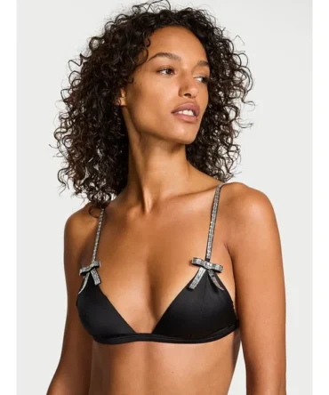 Sparkle Crystal Bow Triangle Bra