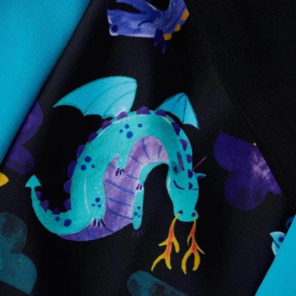 Speedo Boys Printed Panel Long Sleeve All-In-One Sun Suit - Blue/Black/Multi