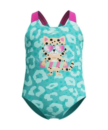 Speedo Girls Digital Printed Swimsuit - Arctic Glass