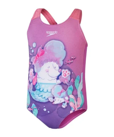 Speedo Girls Digital Printed Swimsuit - Kiki Pink/Petal/Caribe