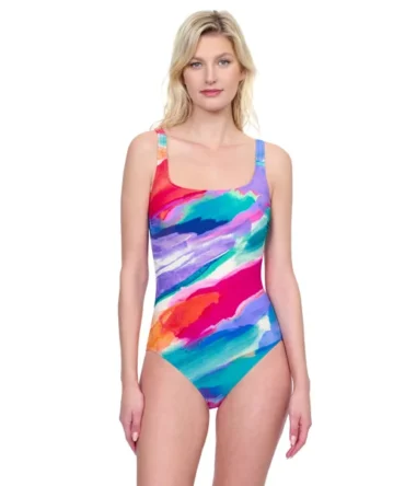 Square Neck One Piece Swimsuit