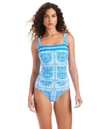 Square Neck One Piece Swimsuit