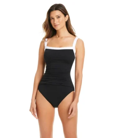 Square Neck One Piece Swimsuit