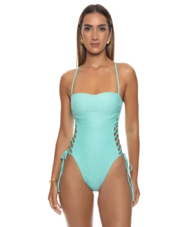 Sunkiss Glow Lace-Up One Piece Swimsuit