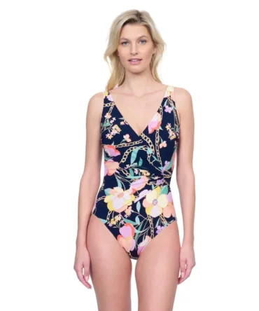 Surplice One Piece Swimsuit
