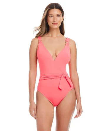 Surplice One Piece Swimsuit