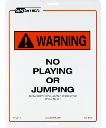 Swimming Pool Lift Warning Sign