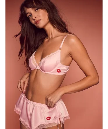 Tease Unlined Satin Kiss Demi Bra