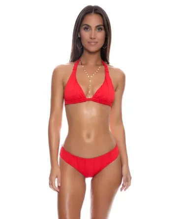 Textured Halter Sliding Bikini Top