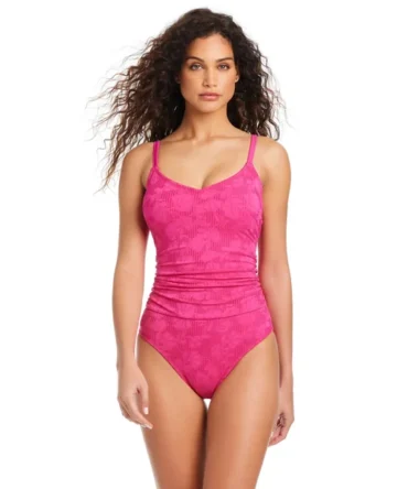 Textured One Piece Swimsuit