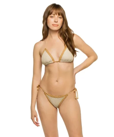 Textured Triangle Bikini Top