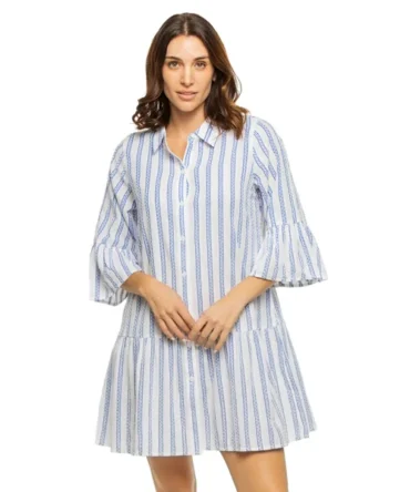 Tiered Mini Shirt Dress