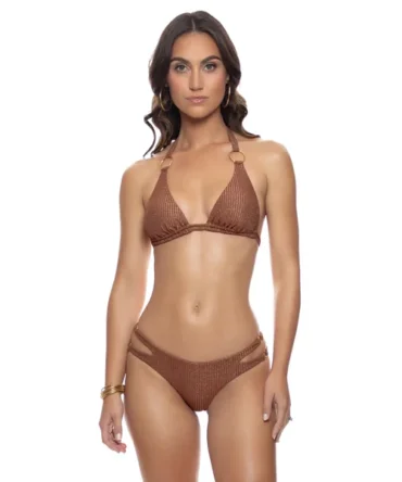 Toasted Glow Halter Bikini Top