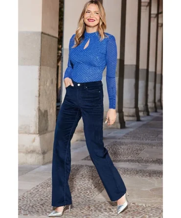 Topaz Blue Sparkle Key Hole Detail Top