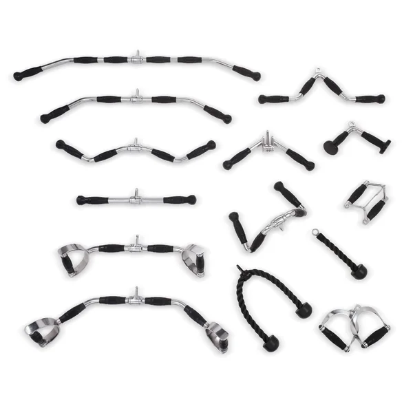 Triceps Full Extension Chrome Bar with Urethane Ergonomic Grips | Revolving