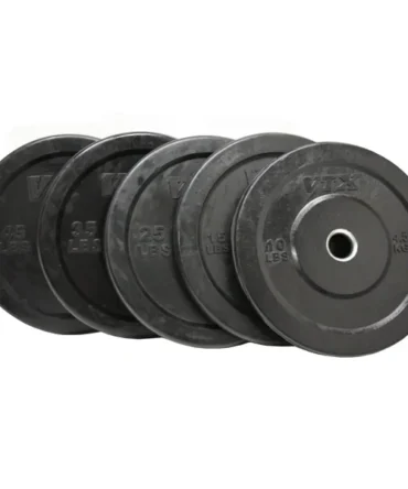 Troy Barbell Olympic (2″) Rubber Bumper Plates-Black