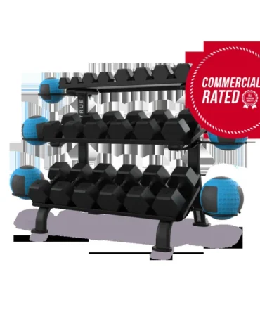 True Fitness 3 Tier Flat Tray Dumbbell Rack