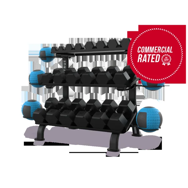 True Fitness 3 Tier Flat Tray Dumbbell Rack