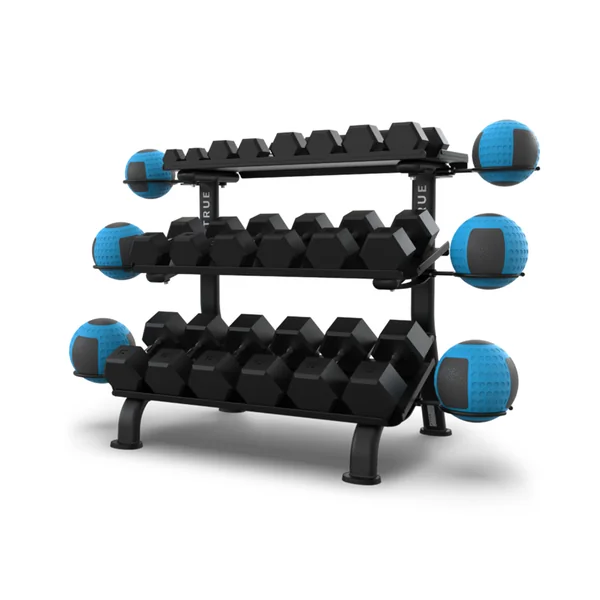 True Fitness 3 Tier Flat Tray Dumbbell Rack