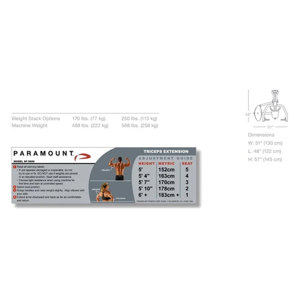 True Fitness Triceps Extension SP-5600