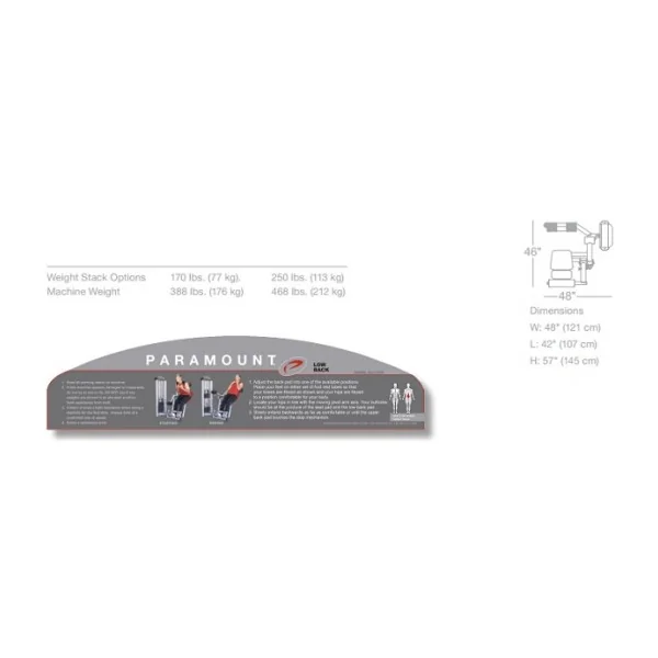 True Fitness XL2-1300 Low Back