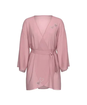 Twinkle Heart Satin Short Robe