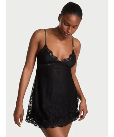 Twinkle Strap Lace Mini Slip Dress