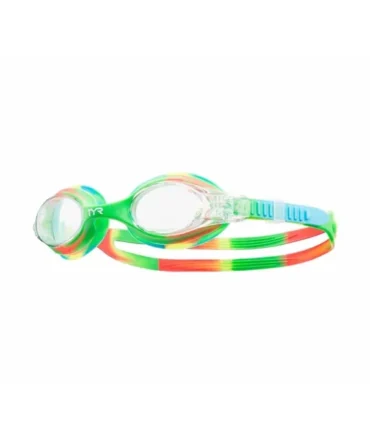 TYR Junior Swimple Tie Dye Goggles - Clear/Green/Orange/Tie Dye