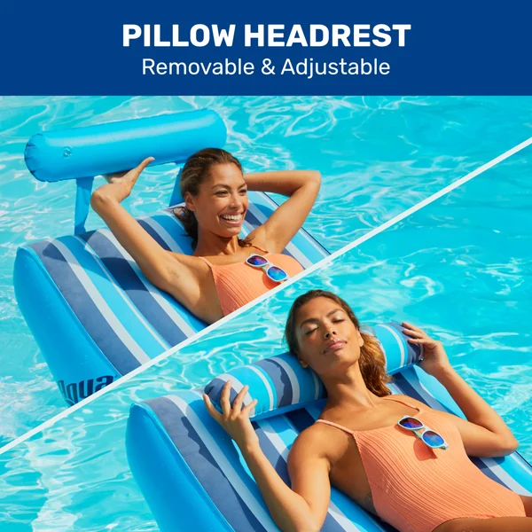 Ultra-Cushioned Comfort Lounge | 1-Person Heavy Duty Pool Float & Lake Raft with Pillow
