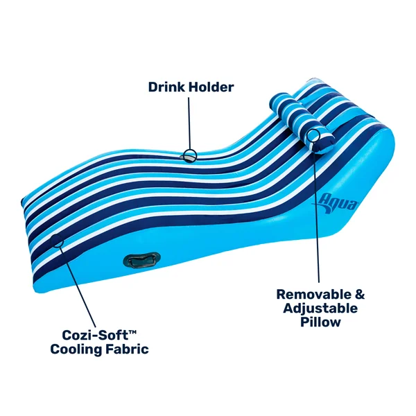 Ultra-Cushioned Comfort Lounge | 1-Person Heavy Duty Pool Float & Lake Raft with Pillow