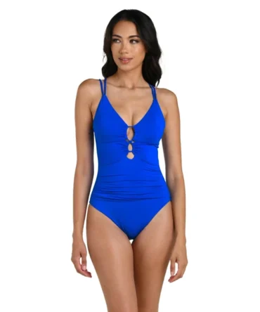 Underwire Lace Up One Piece Swimsuit