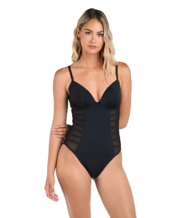 Underwire Mesh One Piece Swimsuit