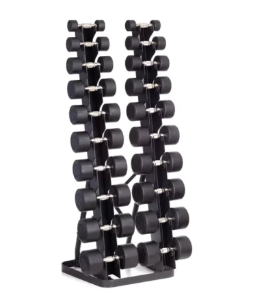 Urethane Dura-Pro Dumbbells | 10 Pair Twin Tower Vertical Pack