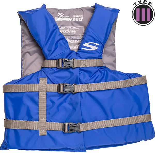 USCG Approved Adult Oversize Universal Classic Life Vest – blue