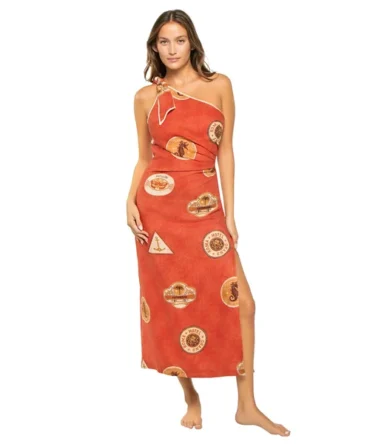 Vacanza Asymmetrical Linen Midi Dress