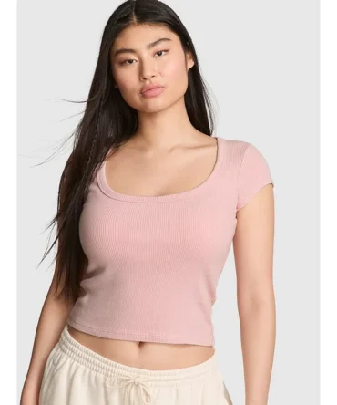 Vintage Ribbed Scoop Tee