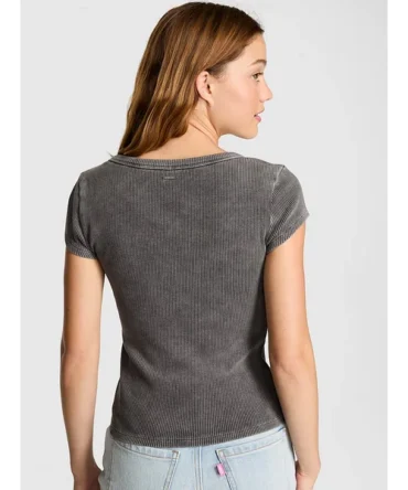 Vintage Ribbed Scoop Tee