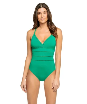 V-Neck One Piece Swimsuit
