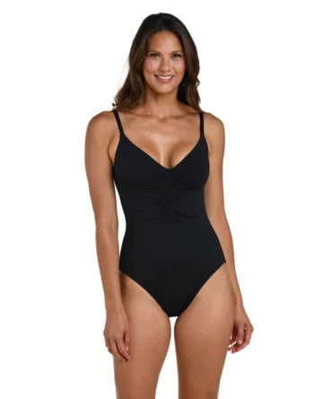 V-Neck Over the Shoulder One Piece