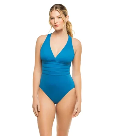 V-Neck Over The Shoulder One Piece Swimsuit