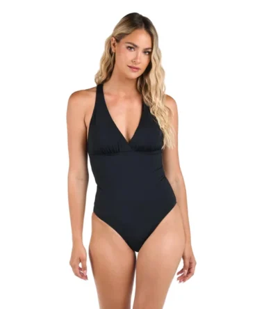 V-Neck Racerback One Piece Swimsuit