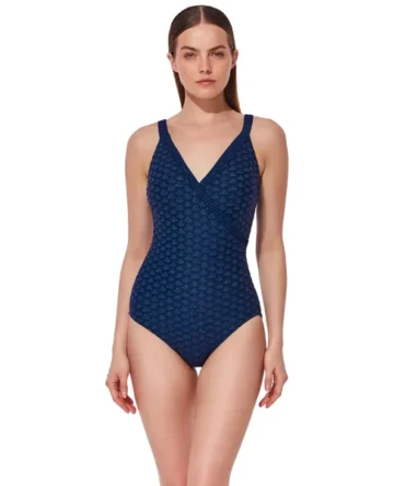 V-Neck Surplice One Piece Swimsuit